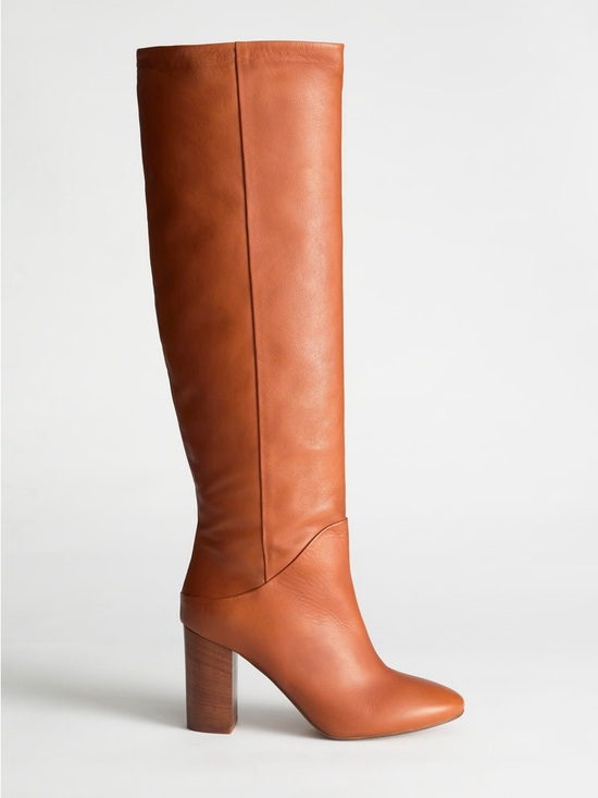 & Other Stories Shoes - & OTHER STORIES Chrome Free Tanned Leather Knee High Boots 40